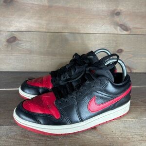 jordan one low womens size 7 shoes black red basketball sneakers